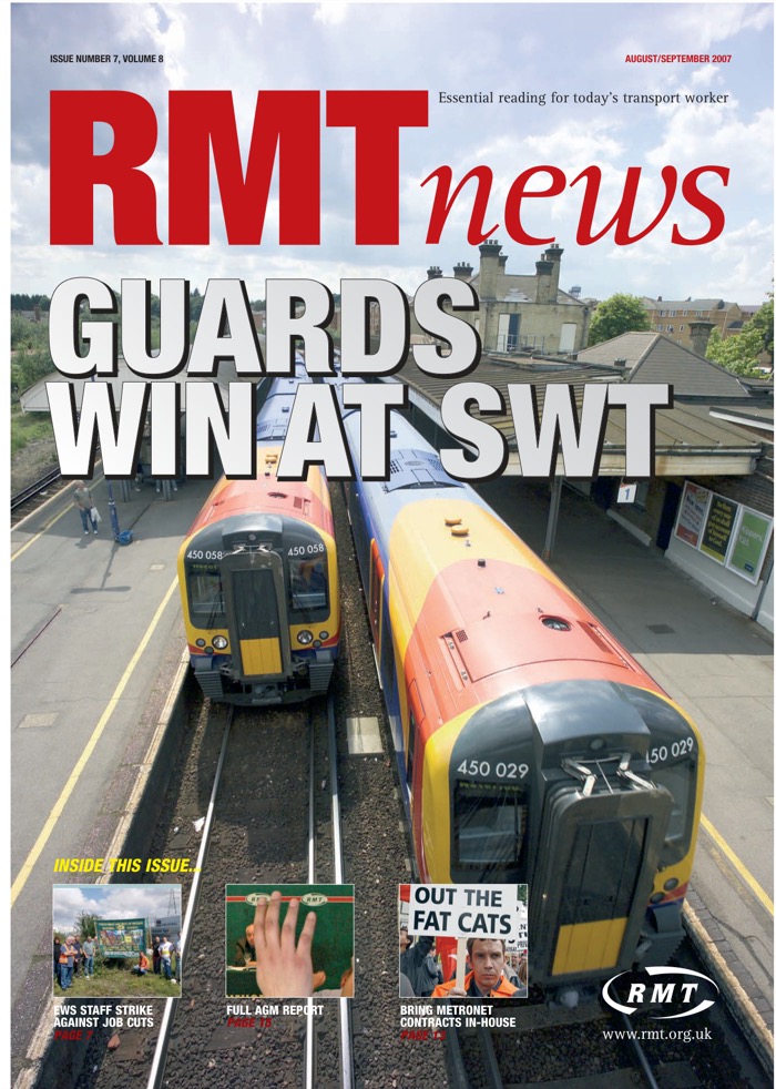 Cover of RMT News August/September 2007
