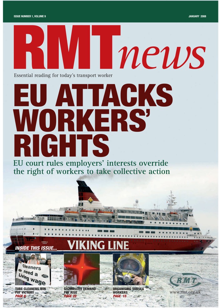 Cover of RMT News January 2008