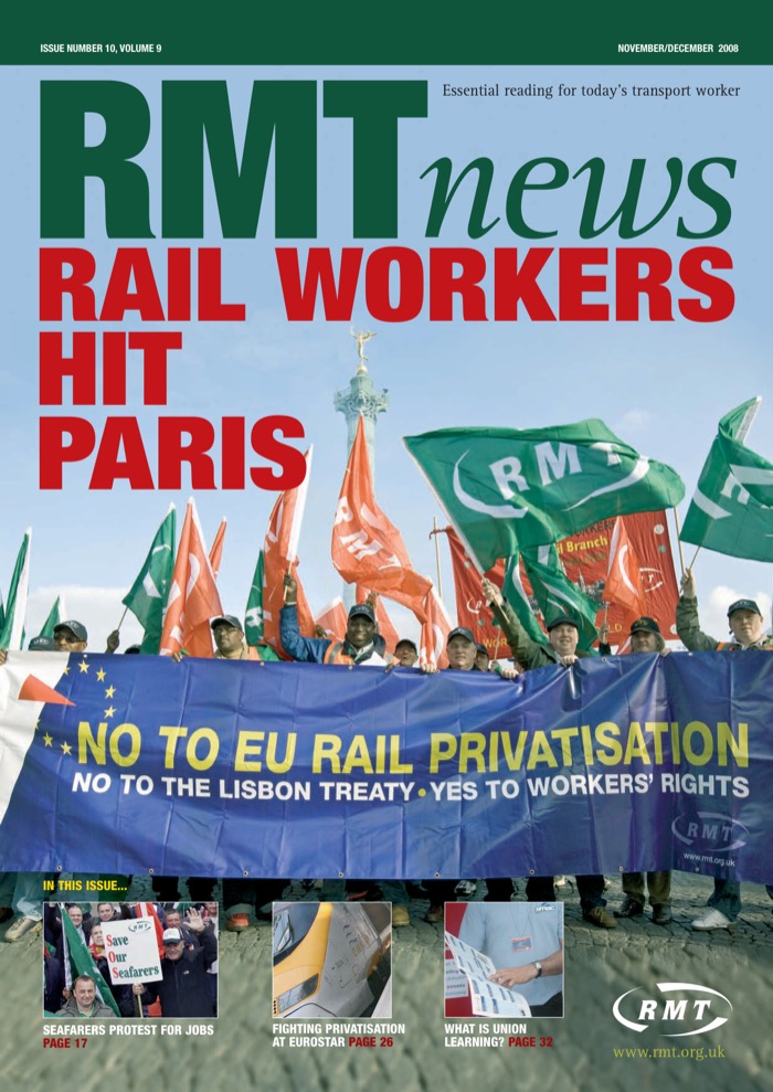 Cover of RMT News November/December 2008