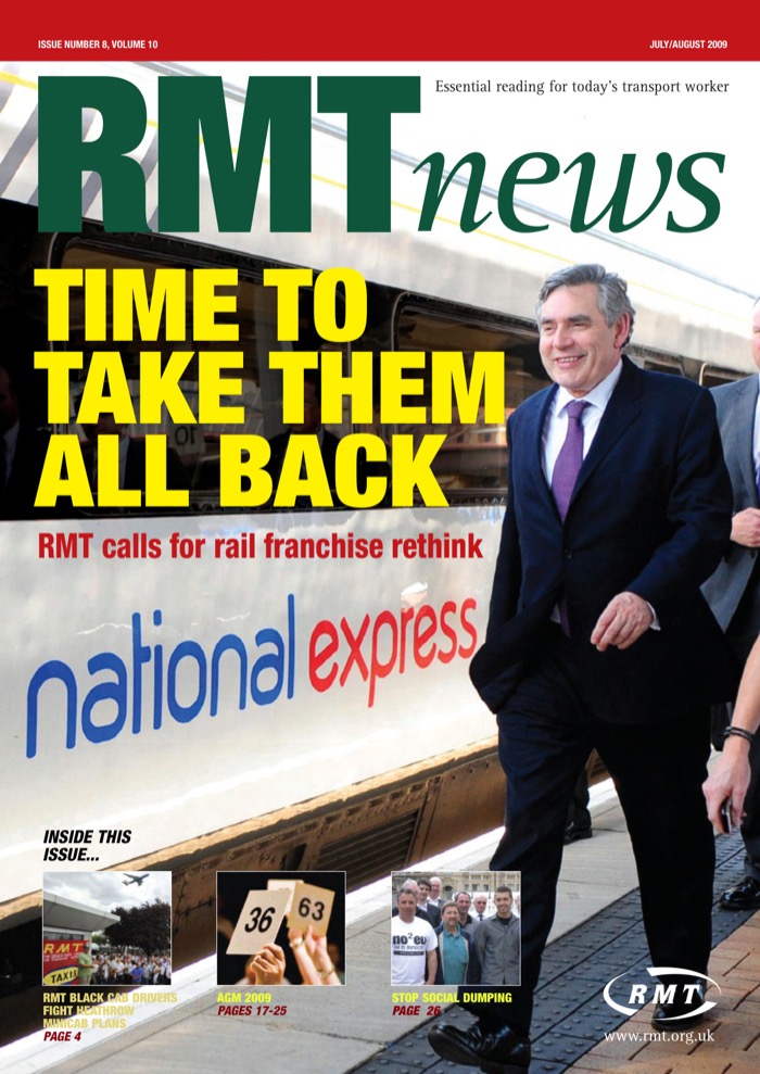 Cover of RMT News July/August 2009