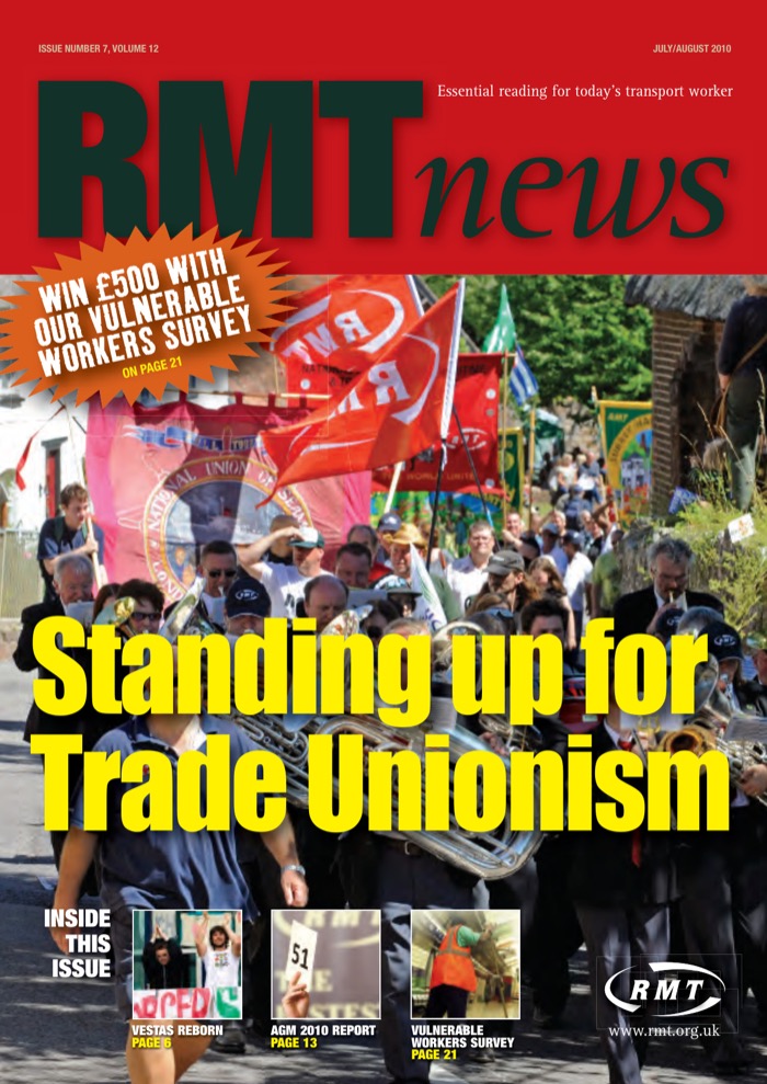 Cover of RMT News July/August 2010