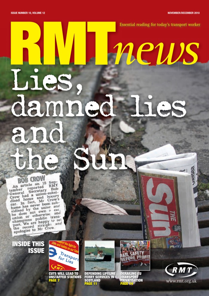 Cover of RMT News November/December 2010
