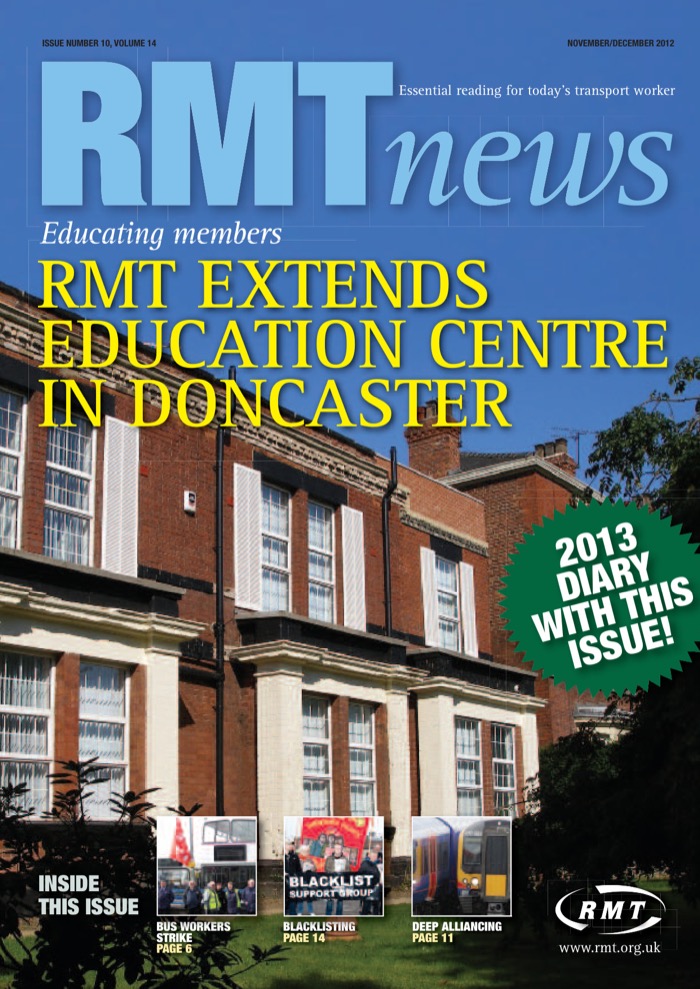 Cover of RMT News November/December 2012