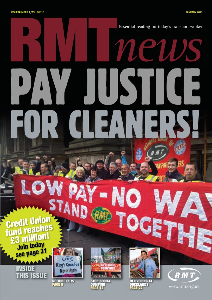 Cover of RMT News January 2013