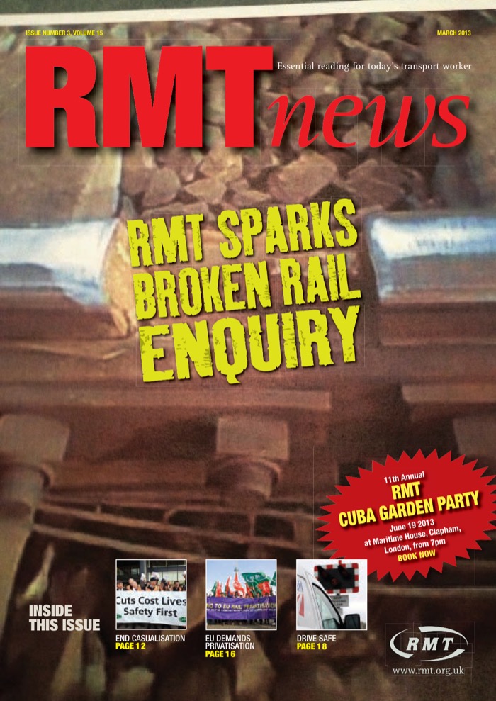 Cover of RMT News March 2013