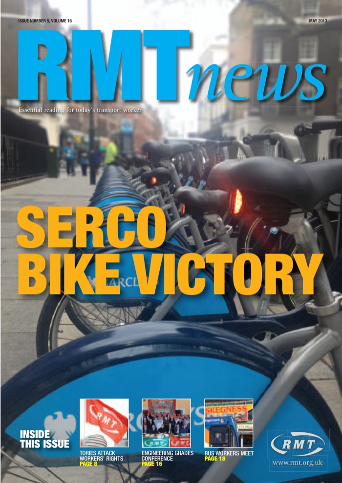 Cover of RMT News May 2013
