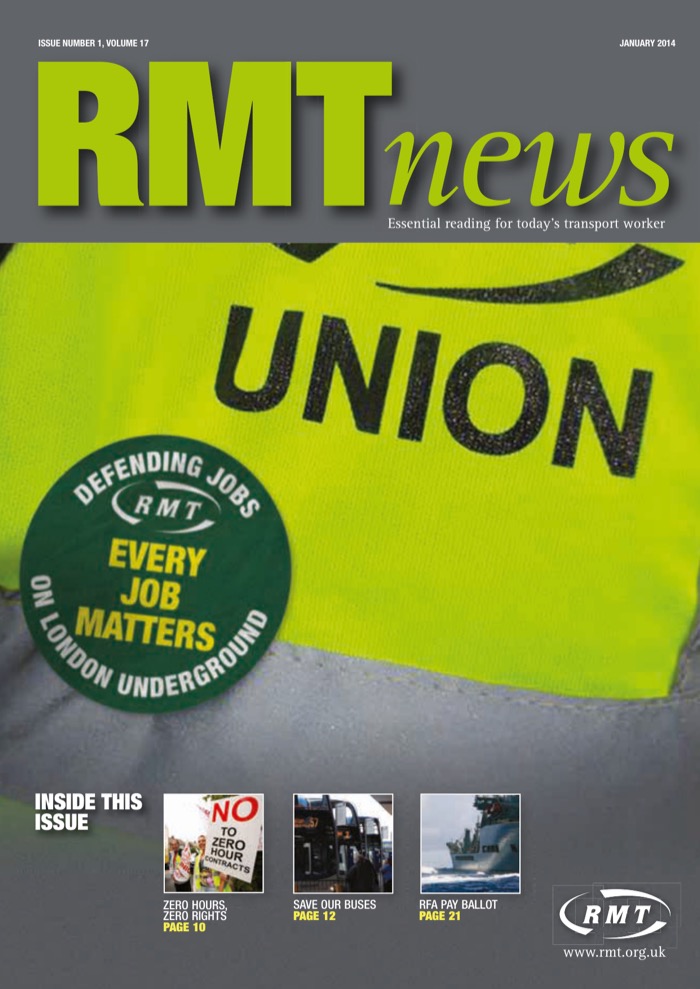 Cover of RMT News January 2014