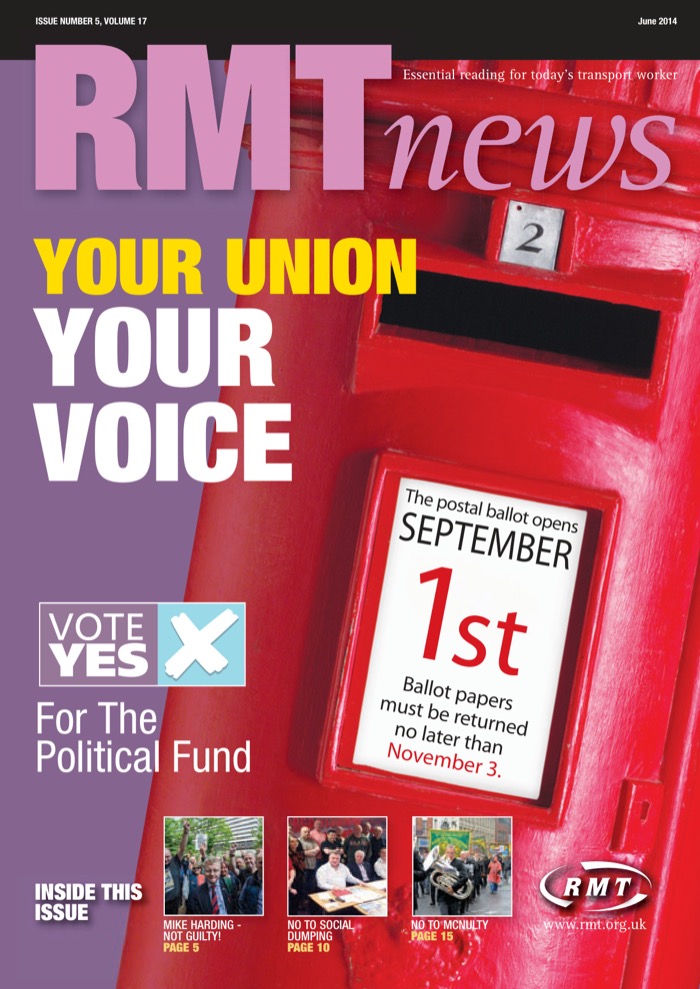 Cover of RMT News June 2014