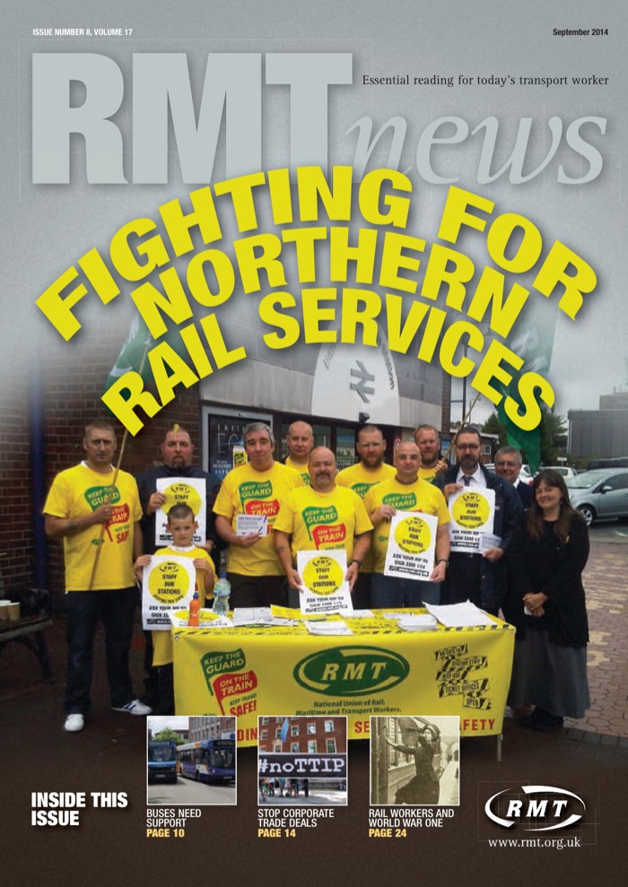 Cover of RMT News September 2014