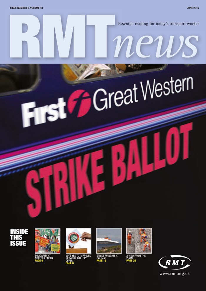 Cover of RMT News June 2015