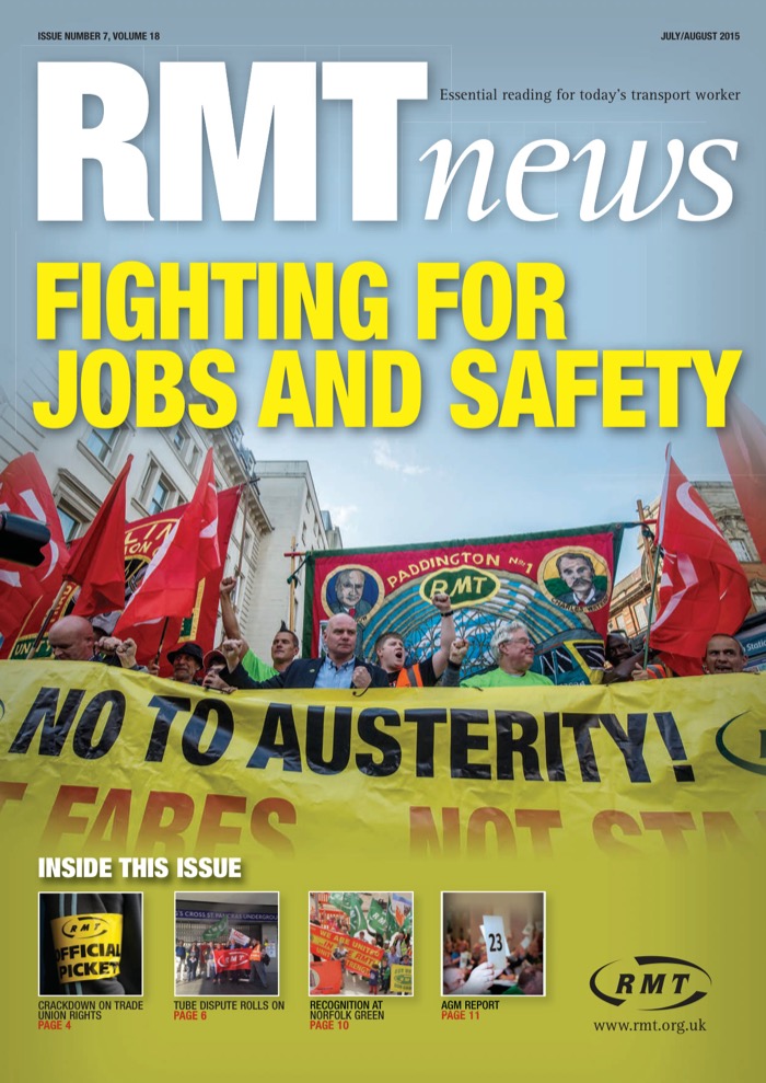 Cover of RMT News July/August 2015