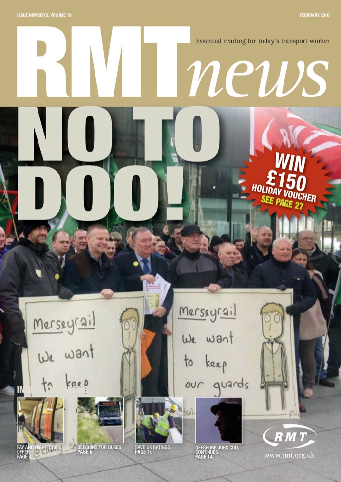 Cover of RMT News February 2016