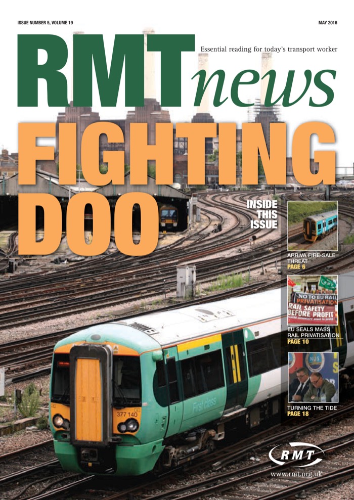 Cover of RMT News May 2016