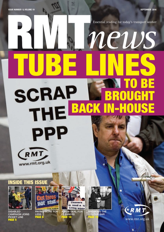 Cover of RMT News September 2016