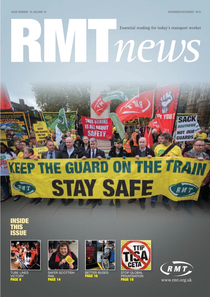 Cover of RMT News November/December 2016