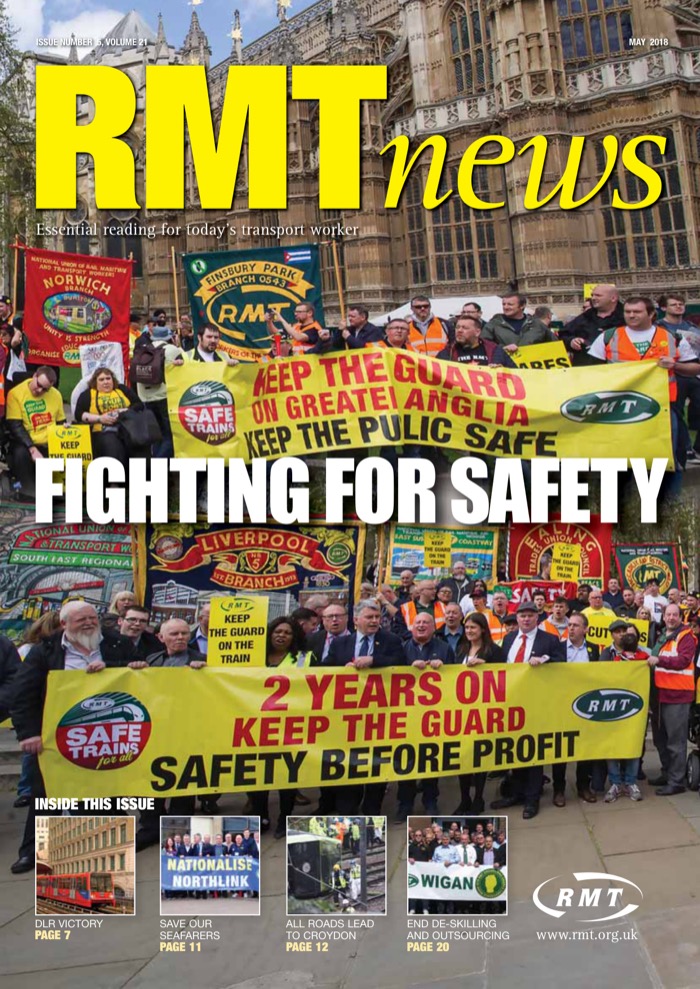 Cover of RMT News May 2018