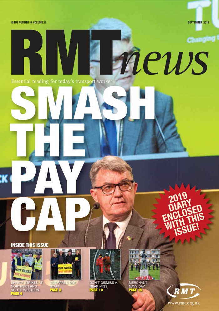Cover of RMT News September 2018