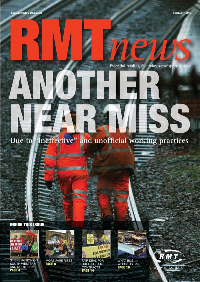Cover of RMT News February 2019