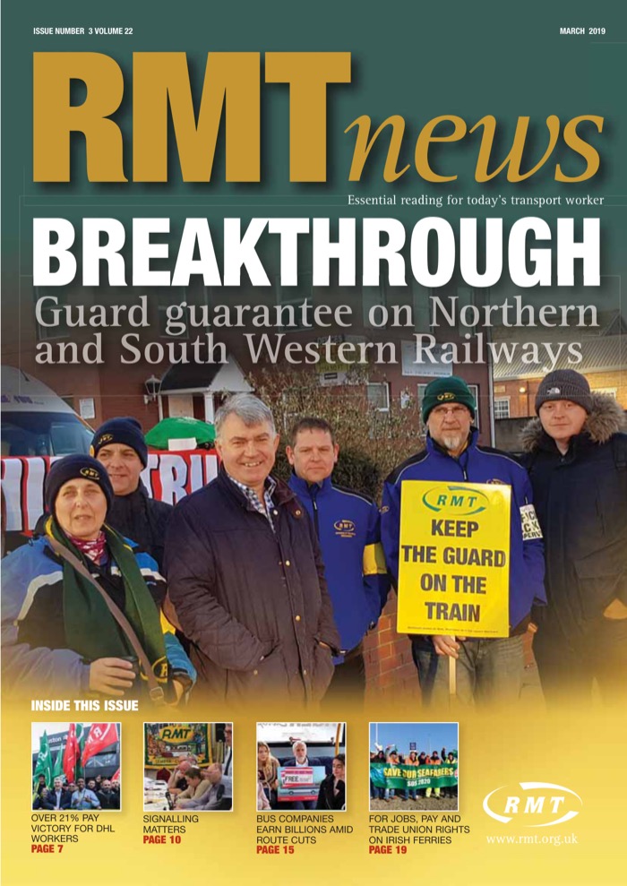 Cover of RMT News March 2019