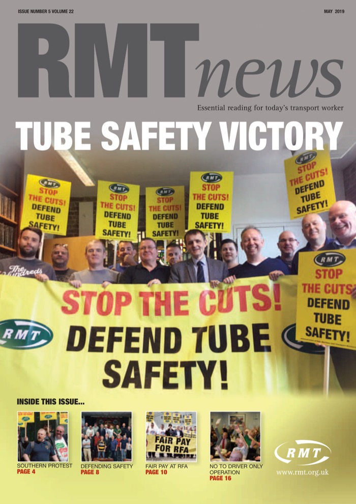 Cover of RMT News May 2019