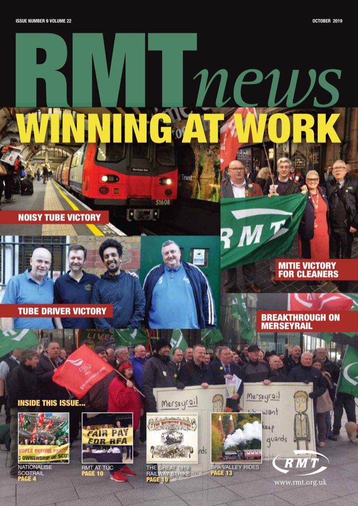 Cover of RMT News October 2019