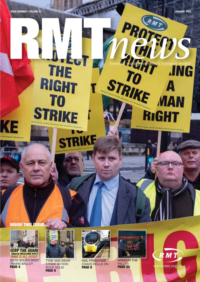 Cover of RMT News January 2020