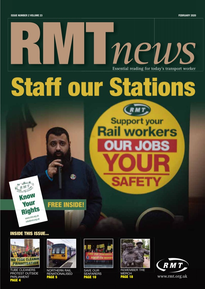 Cover of RMT News February 2020