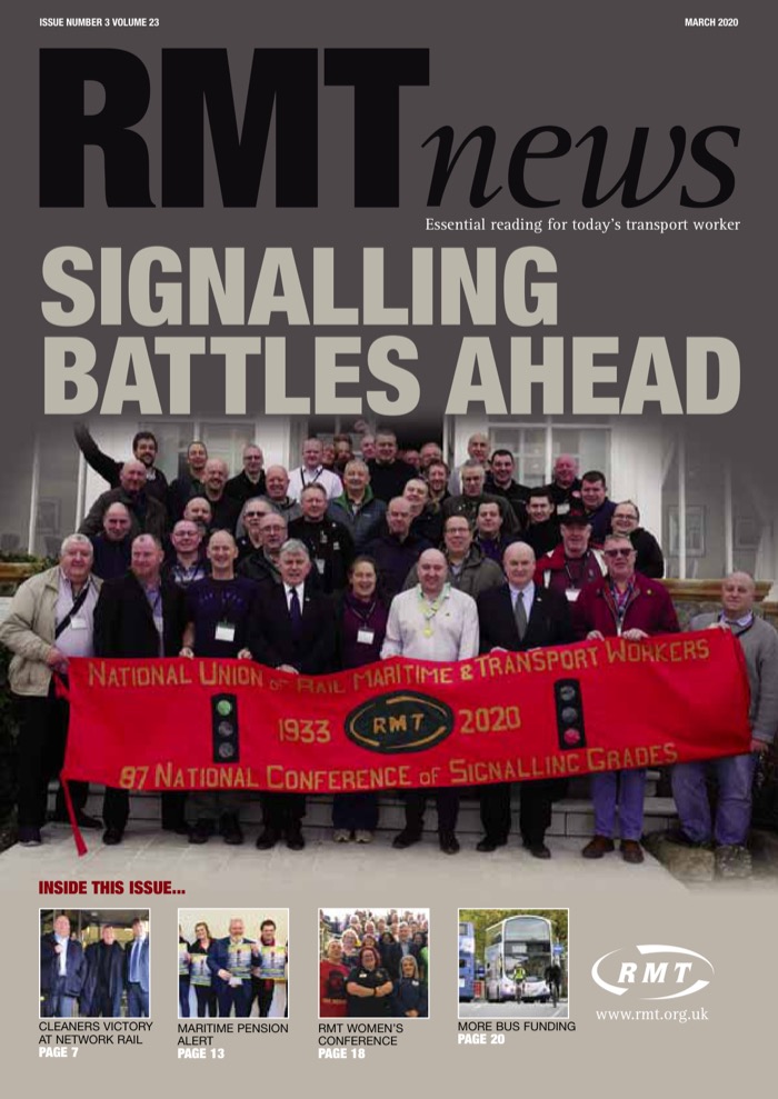 Cover of RMT News March 2020