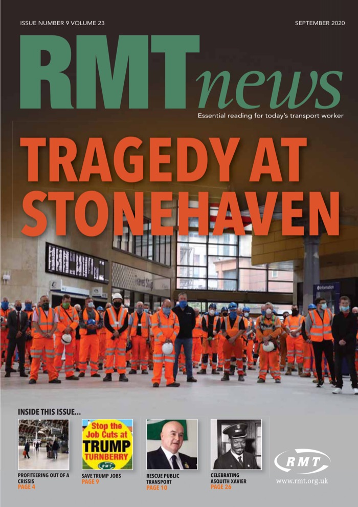 Cover of RMT News September 2020