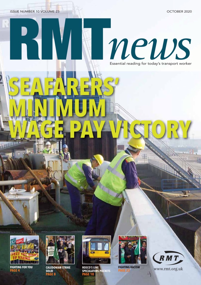 Cover of RMT News October 2020
