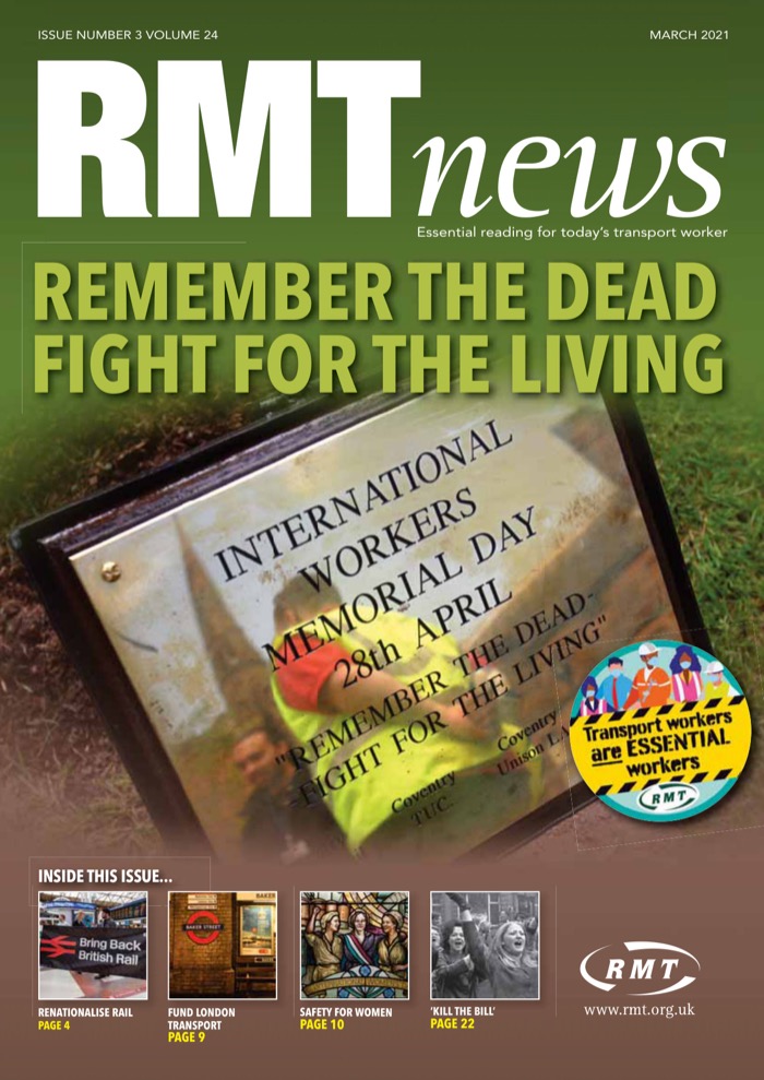 Cover of RMT News March 2021