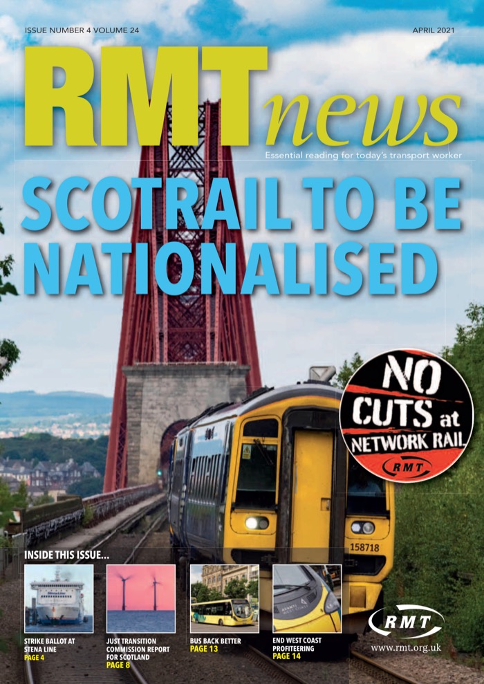 Cover of RMT News April 2021