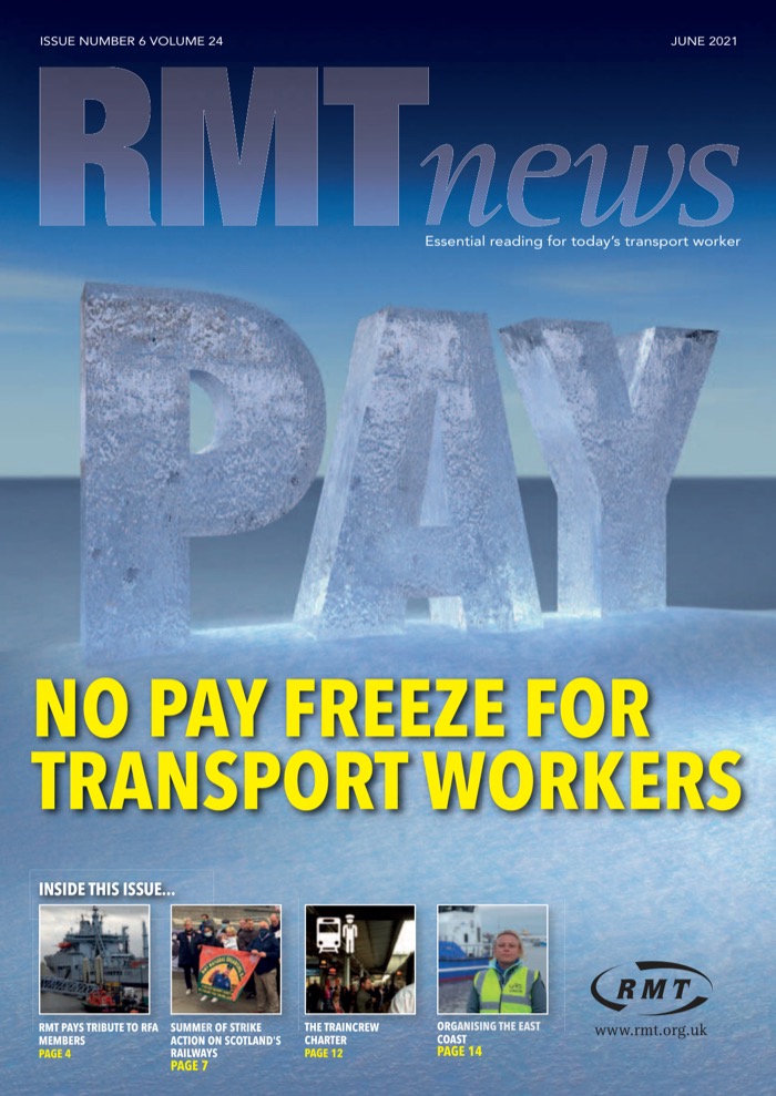 Cover of RMT News June 2021