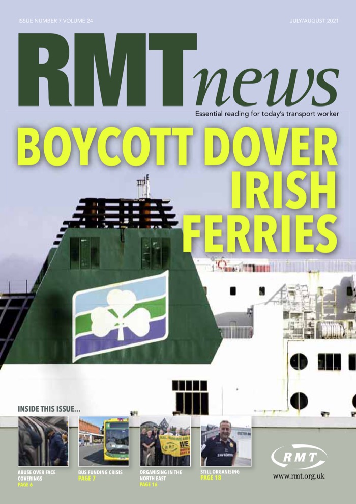Cover of RMT News July/August 2021