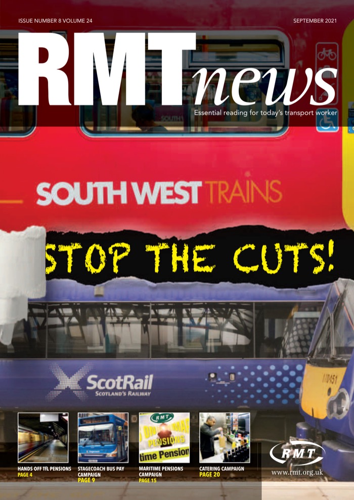 Cover of RMT News September 2021