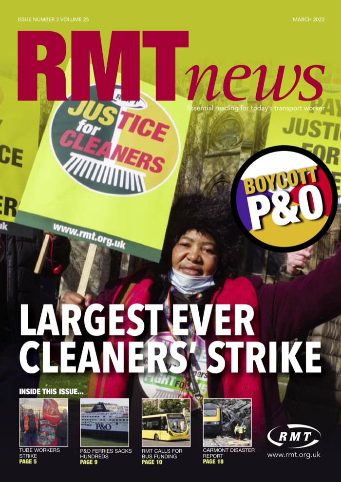 Cover of RMT News March 2022