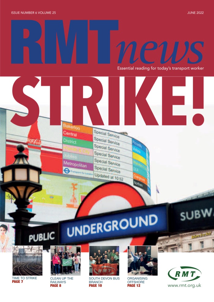 Cover of RMT News June 2022
