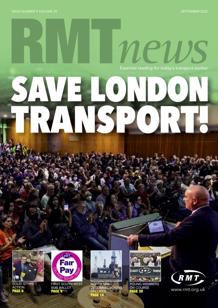 Cover of RMT News September 2022