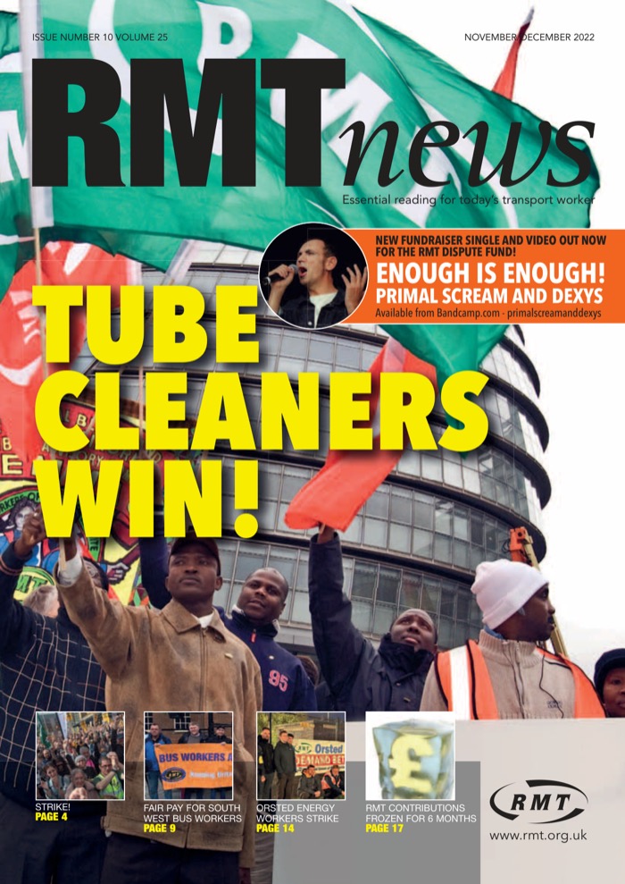 Cover of RMT News November/December 2022