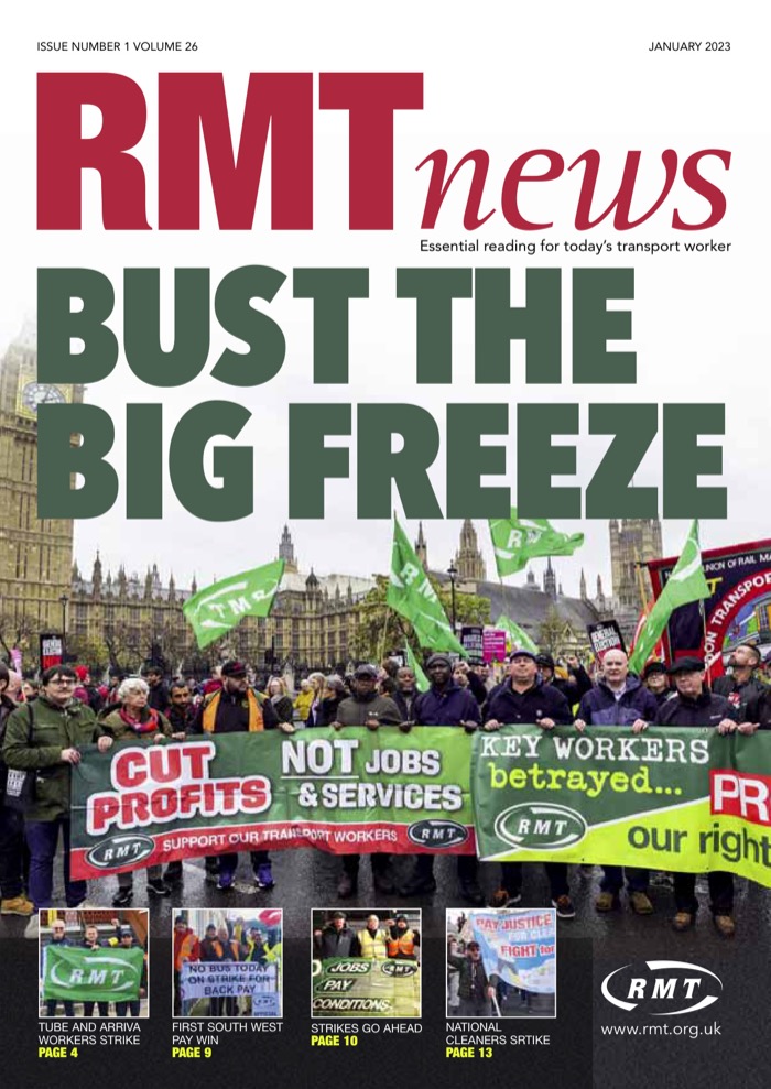 Cover of RMT News January 2023