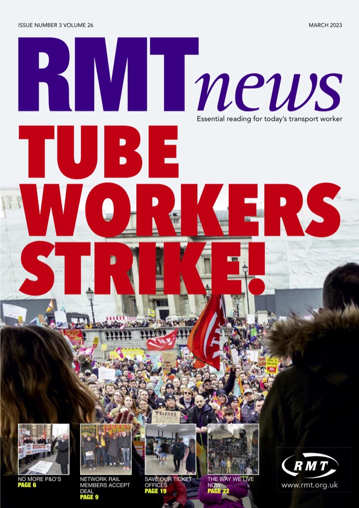 Cover of RMT News March 2023