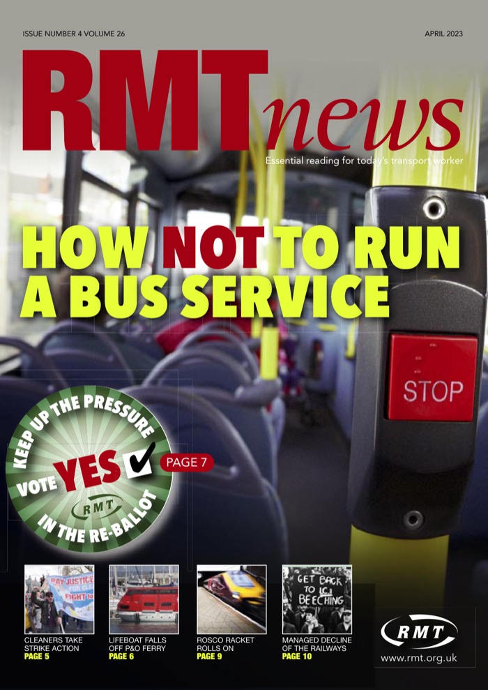 Cover of RMT News April 2023