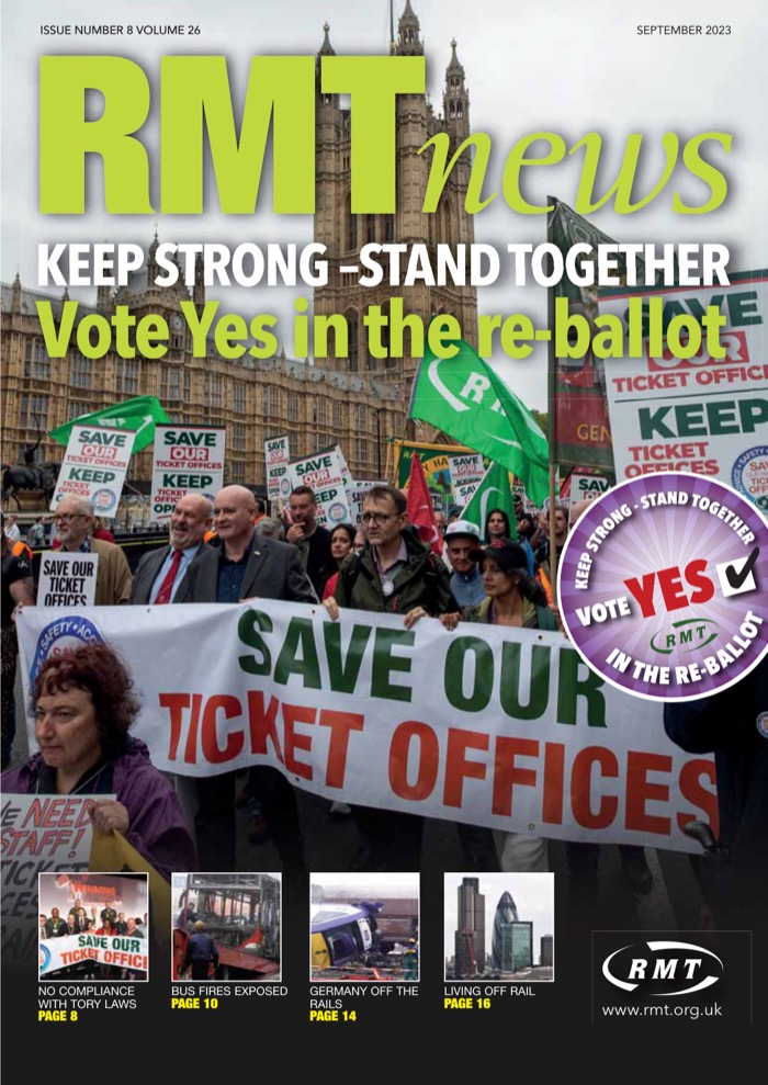Cover of RMT News September 2023