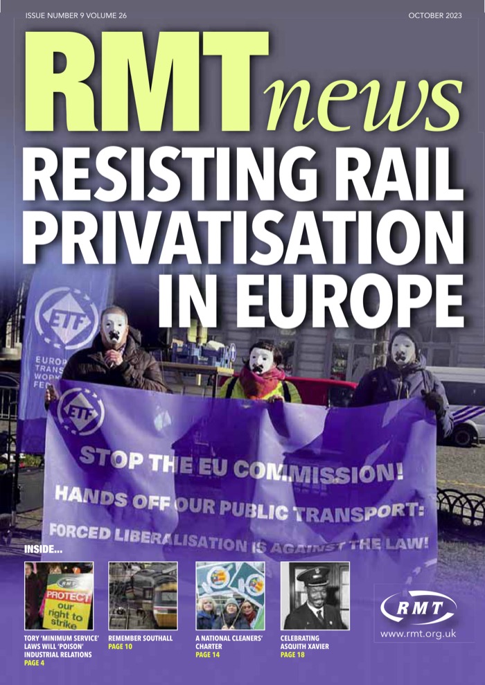Cover of RMT News October 2023