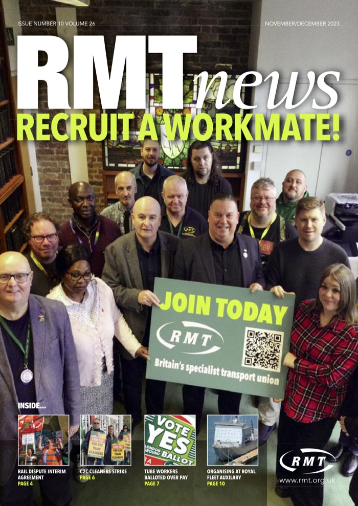 Cover of RMT News November/December 2023