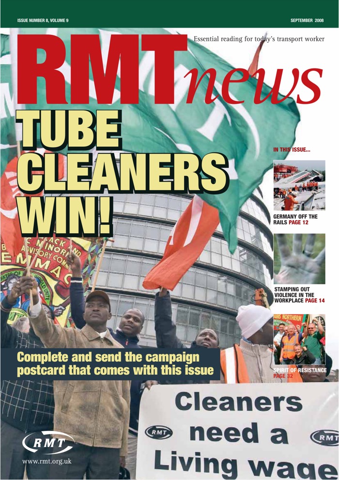 Cover of RMT News September 2008